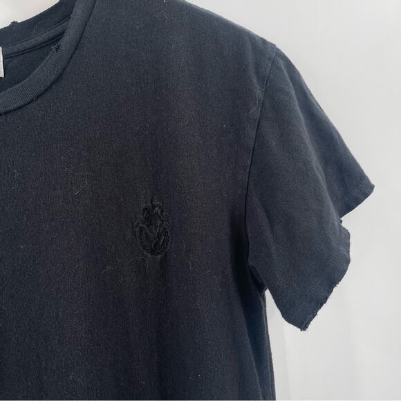 WILDFOX Small Dress Maxi Black Embroidered Logo High Side Slits Cotton Long - Picture 4 of 16